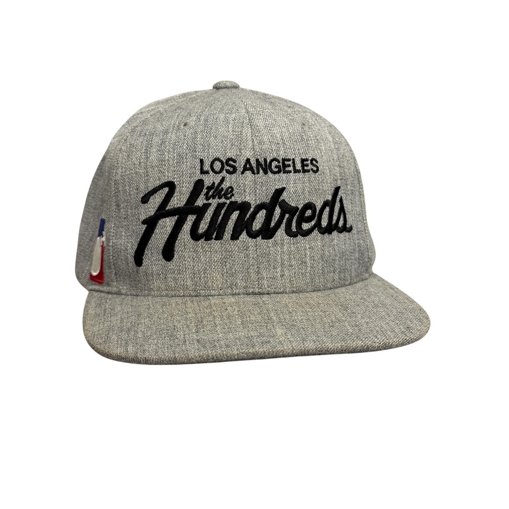 The Hundreds Hat Cap Snap Back One Size Gray Los Angeles‎ Script Mens Streetwear